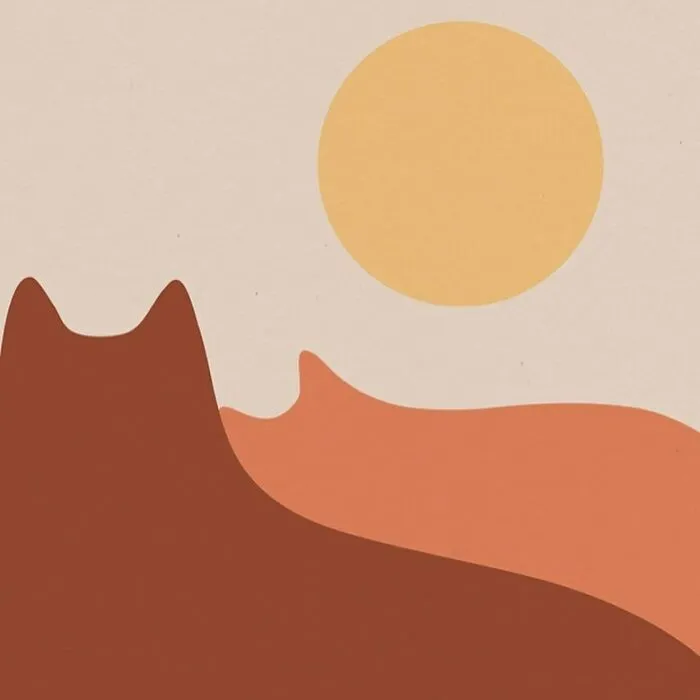 My 25 Minimal Illustrations That Blend Cats Into Landscapes And Other Scenes (New Pics)