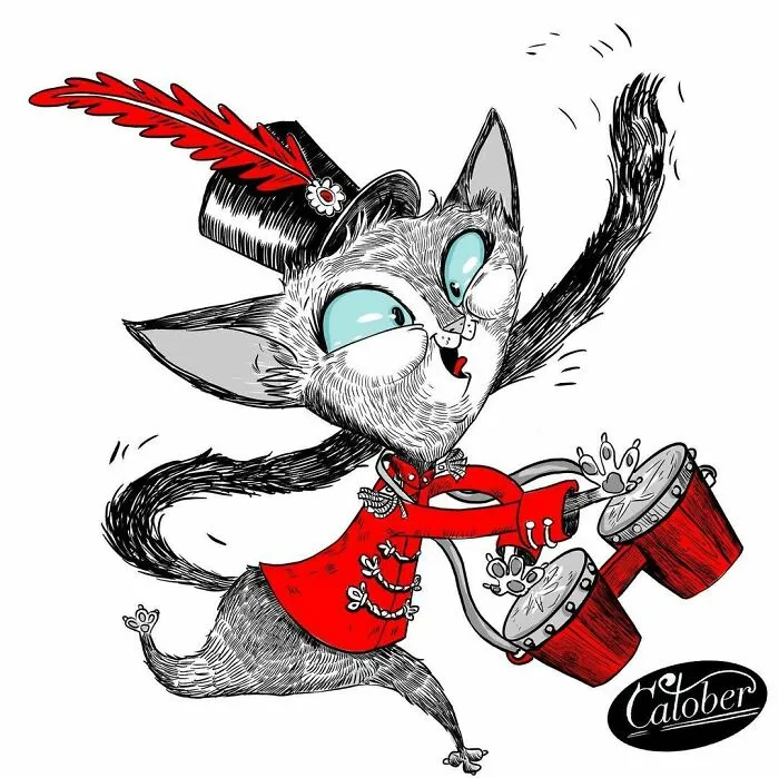 My 29 Illustrations Of Cats As Instrumental Musicians