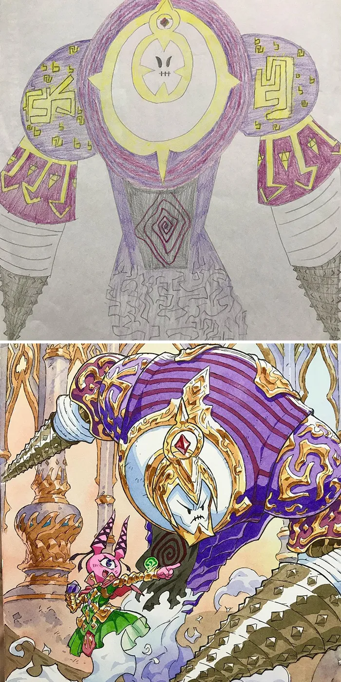 Dad Turns His Sons' Doodles Into Anime Characters, And The Result Is Amazing (12 New Pics)
