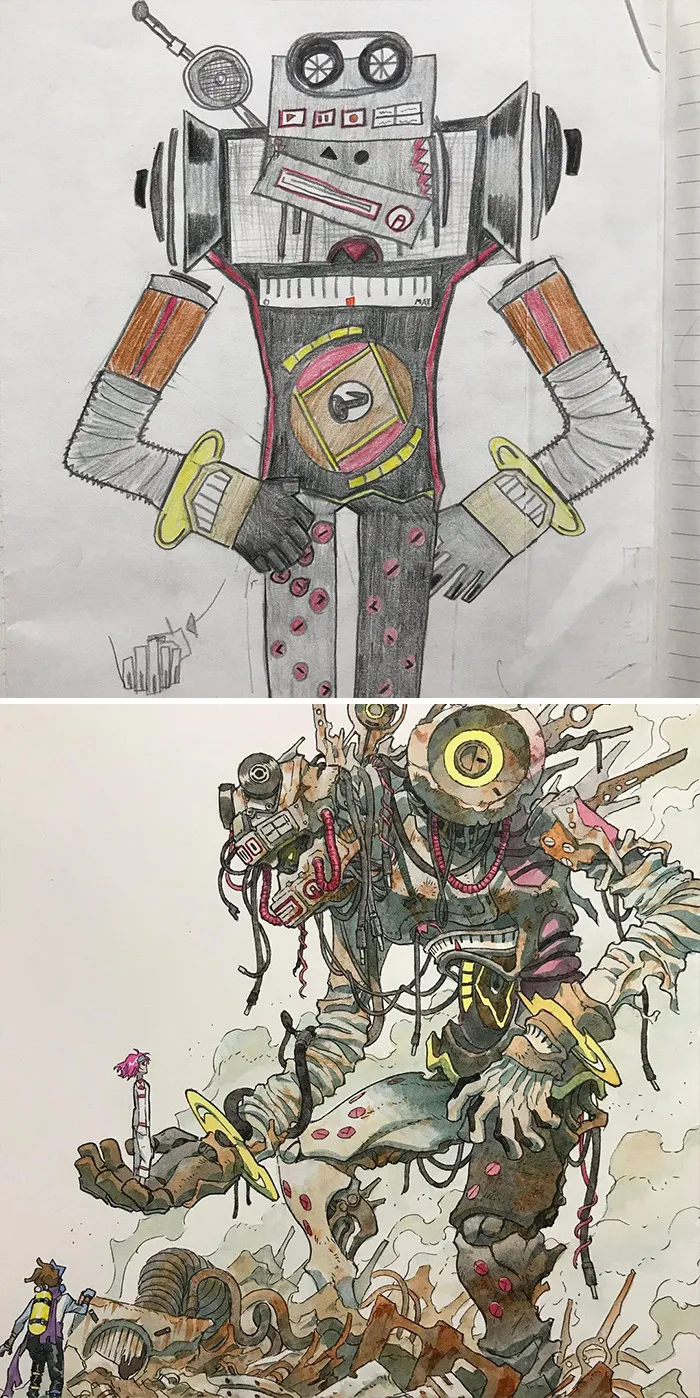 Dad Turns His Sons' Doodles Into Anime Characters, And The Result Is Amazing (12 New Pics)