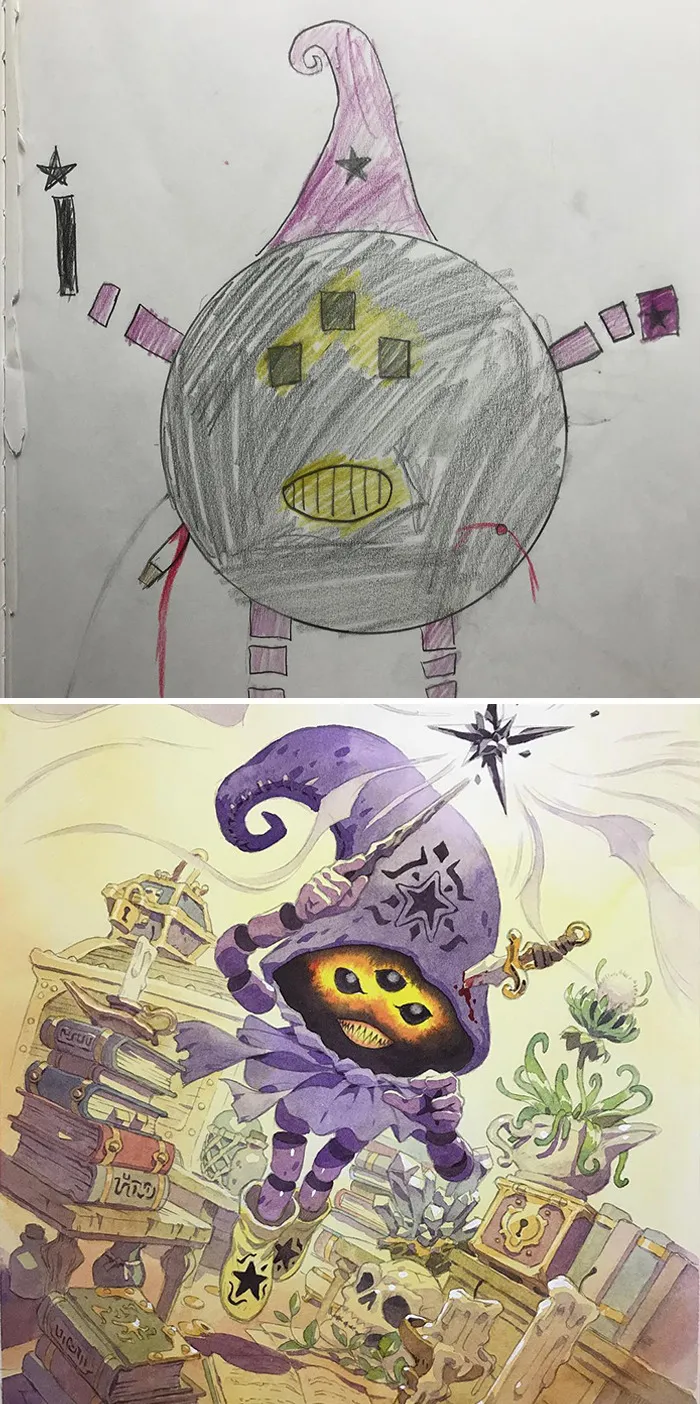 Dad Turns His Sons' Doodles Into Anime Characters, And The Result Is Amazing (12 New Pics)