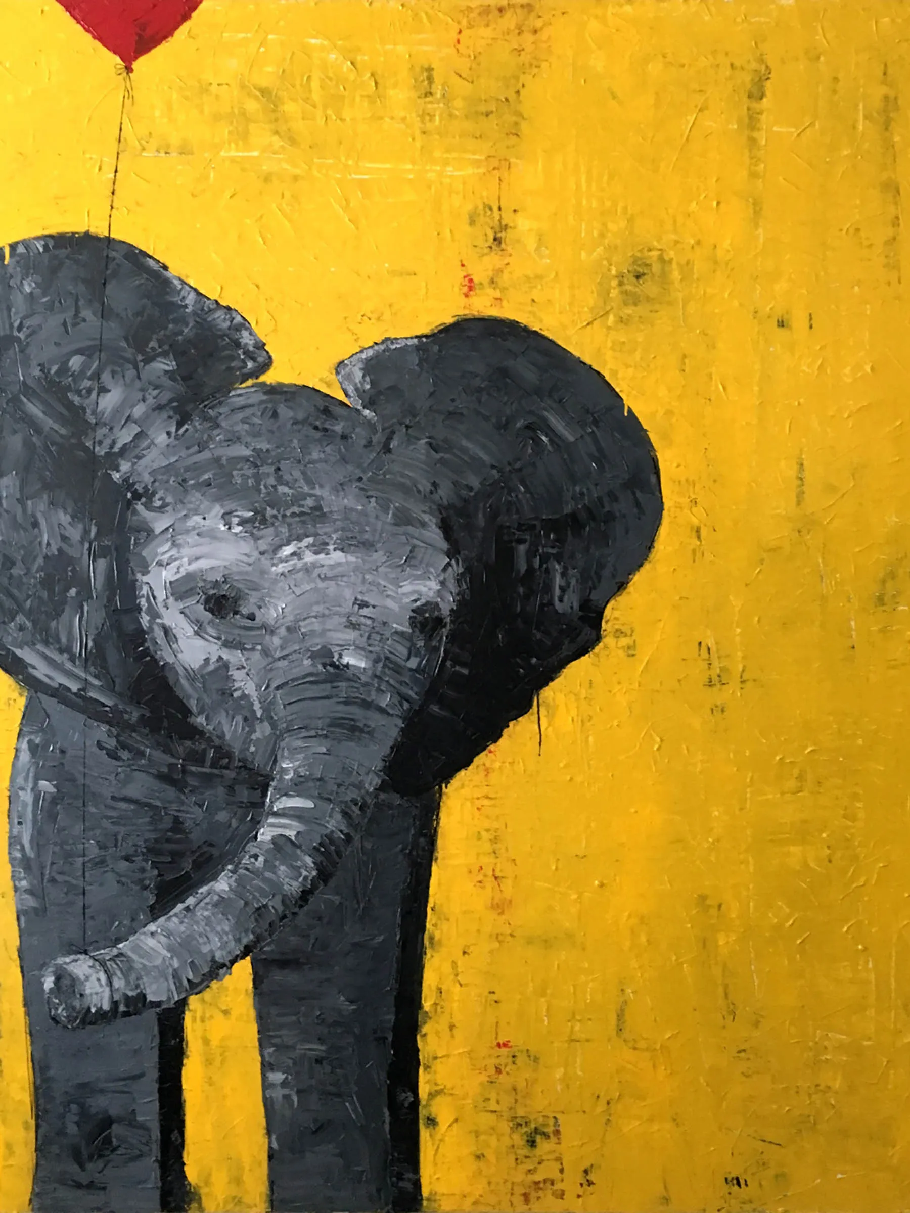 Happy Little Elephant.. I Finally Finished Painting After Years Of It Sitting In A Closet Collecting Dust.