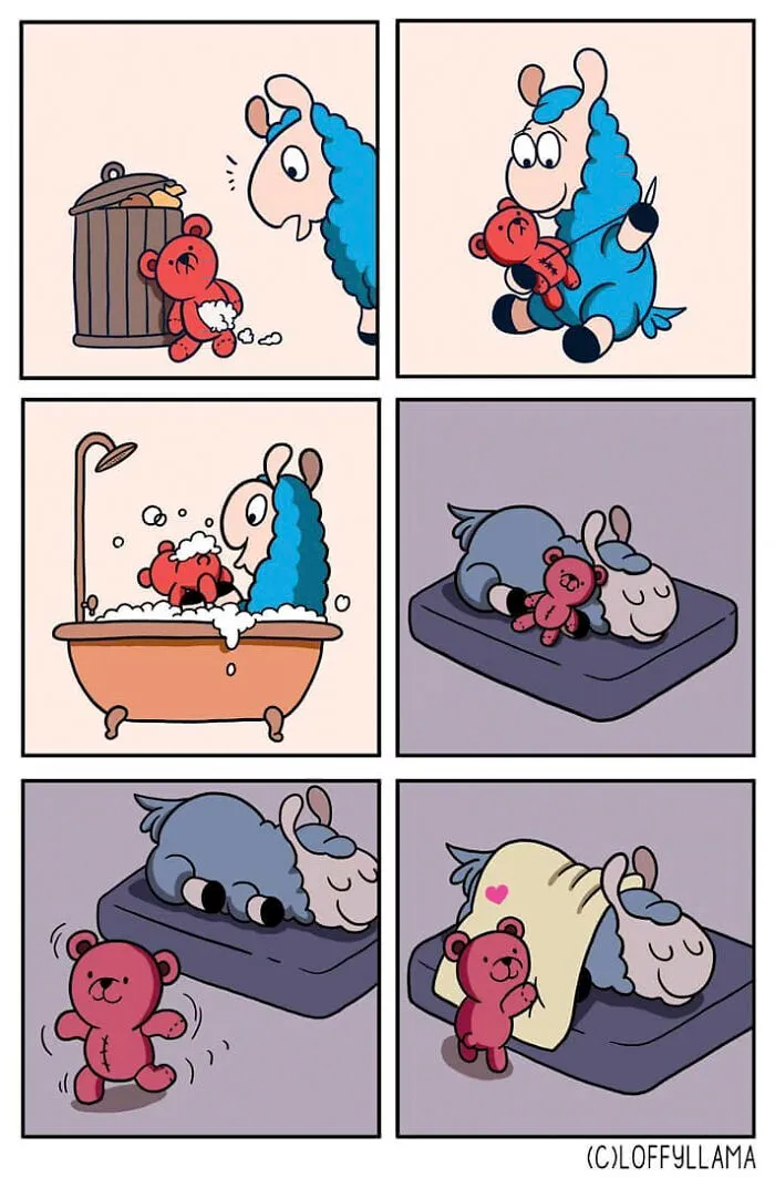 My 30 Wholesome And Positive Comics About A Blue Llama