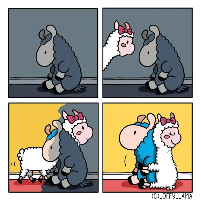 My 30 Wholesome And Positive Comics About A Blue Llama