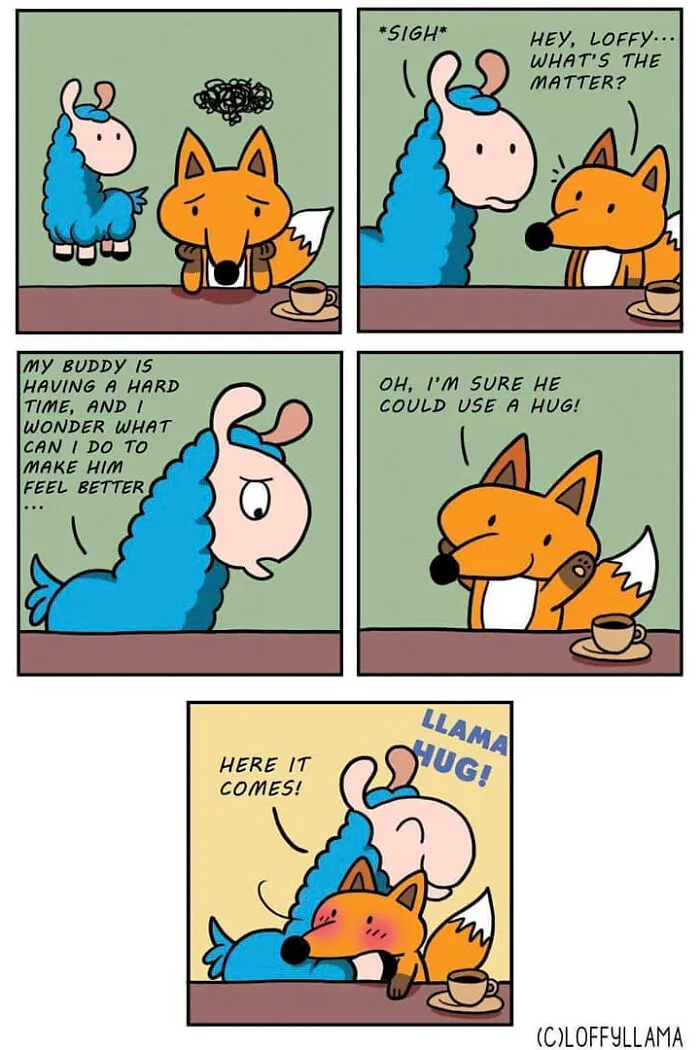 My 30 Wholesome And Positive Comics About A Blue Llama