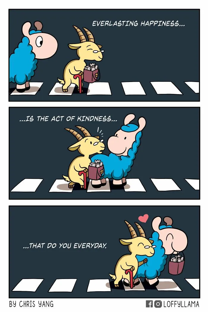 My 30 Wholesome And Positive Comics About A Blue Llama
