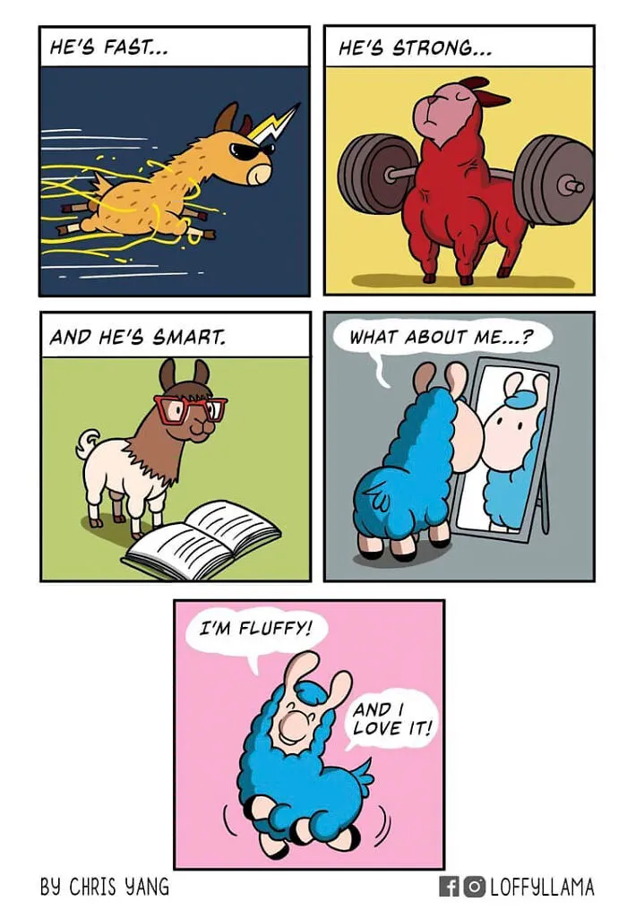 My 30 Wholesome And Positive Comics About A Blue Llama