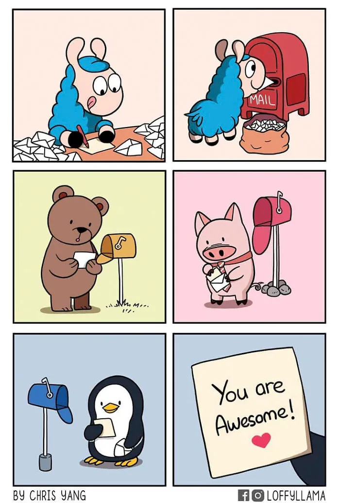 My 30 Wholesome And Positive Comics About A Blue Llama
