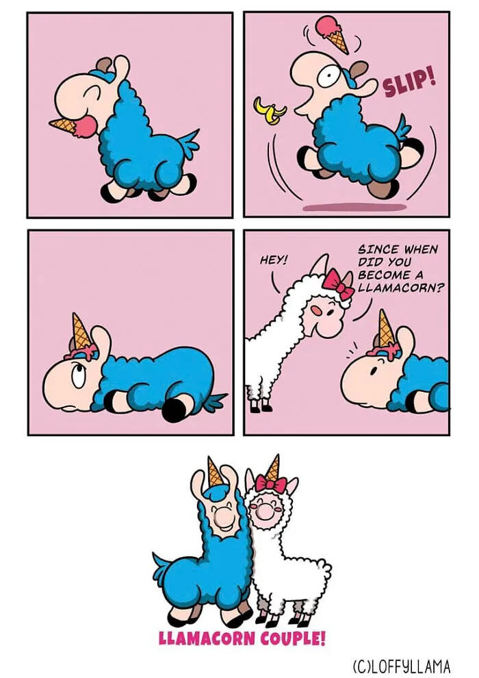 My 30 Wholesome And Positive Comics About A Blue Llama