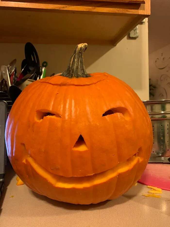 My First Pumpkin Carving...  His Name Is Bobert