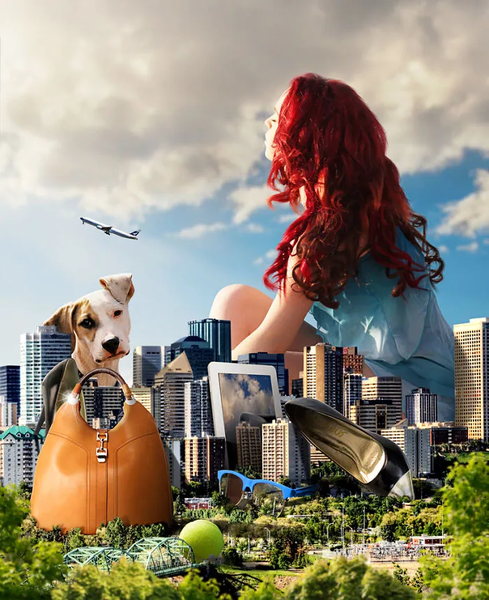 Contestants From A Photoshop Challenge Put Exaggerated Objects In Cities (55 Pics)