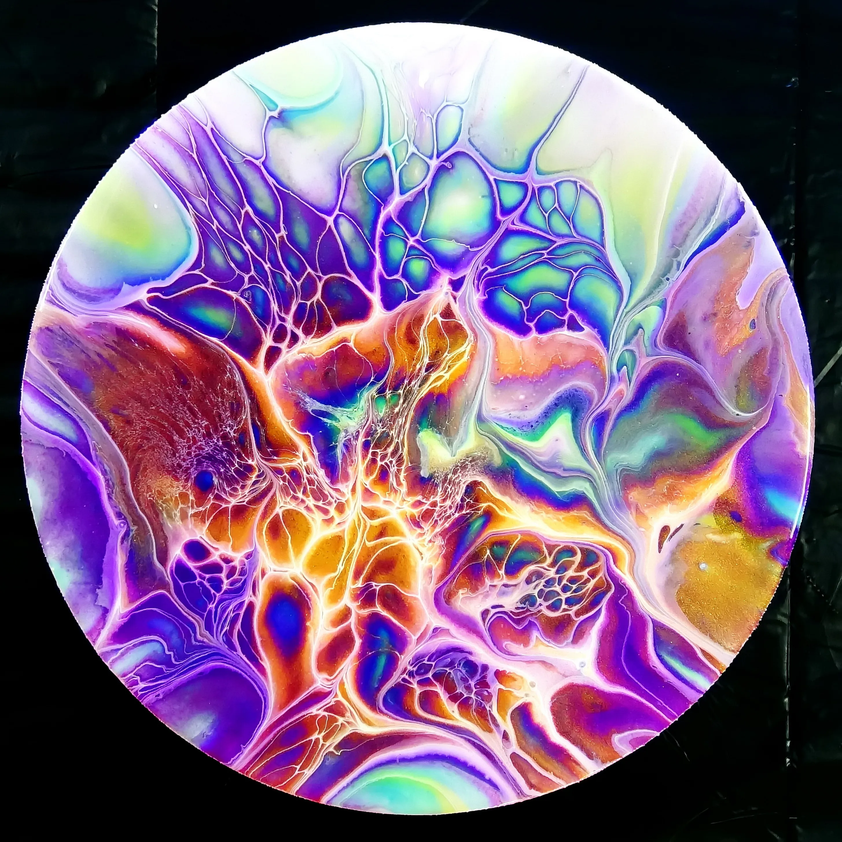 Wrecked Bloom ~ Prizm Pour And Primary Elements ~ Acrylic Pour Painting