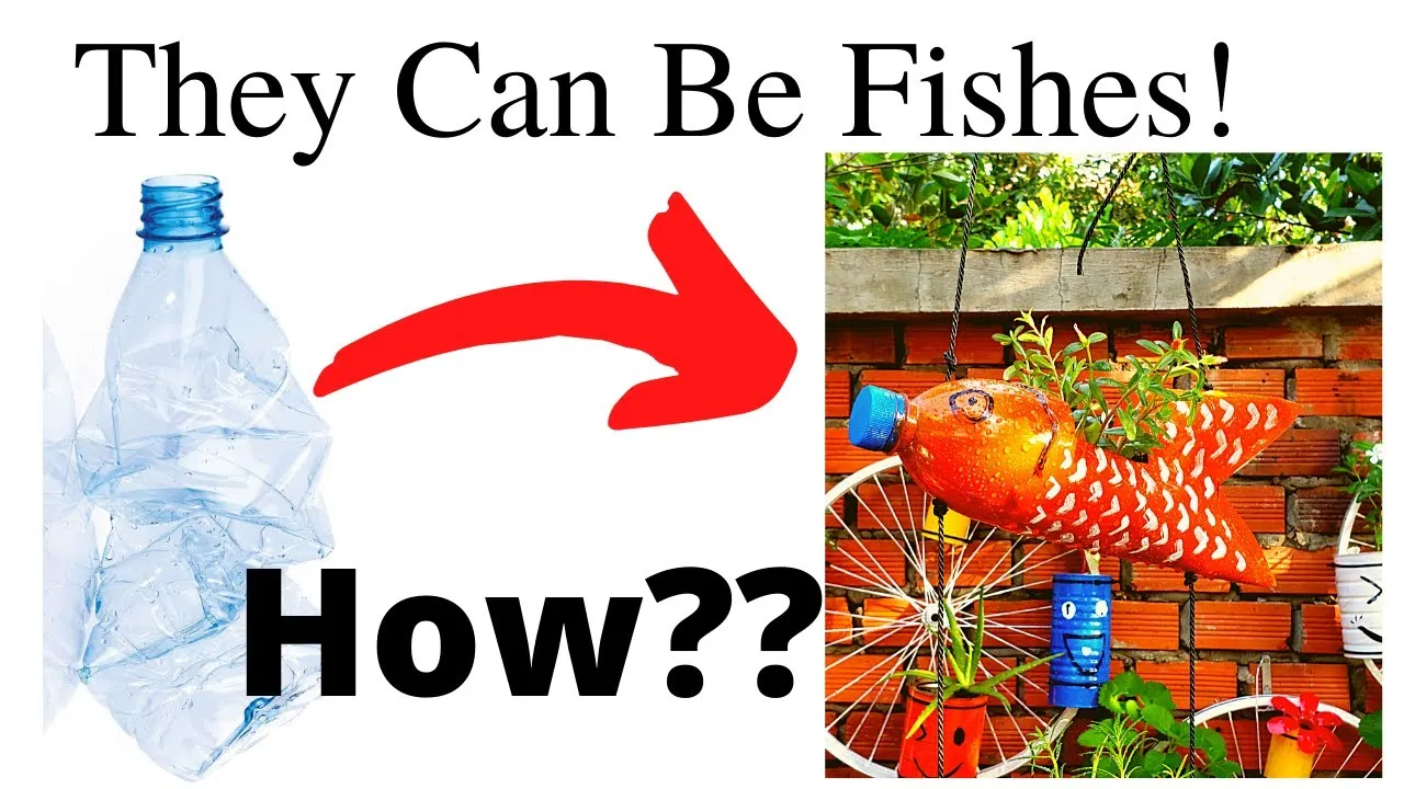 Make Hanging Fish Flower Pots For Garden | Recycle Plastic Bottles Into Hanging Portulaca Garden