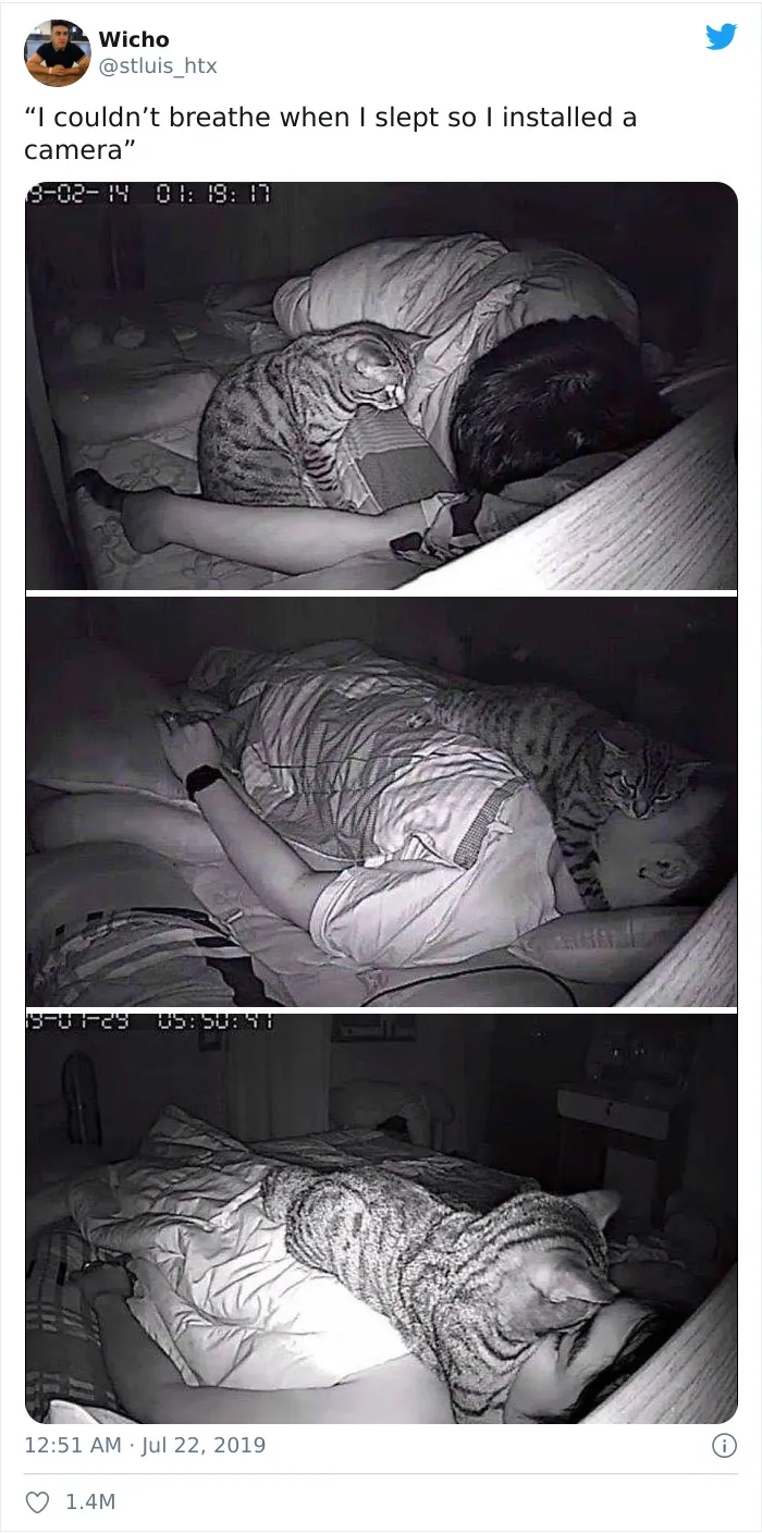 No podía respirar mientras dormía, así que instalé una cámara