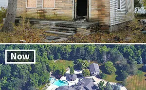 Side-By-Side Photos Of 15 Celebrity Houses Before And After Their Fame