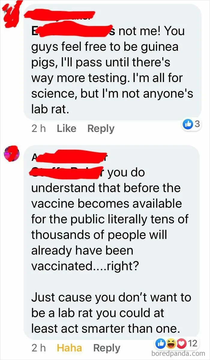On A Post Asking If Anti Vaxxers Would Want To Get The Covid-19 Vaccine If It Gets Released Officially