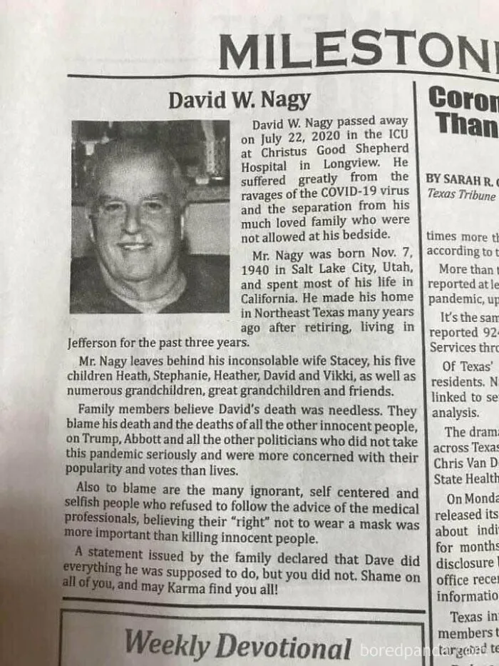 Covid Obituary