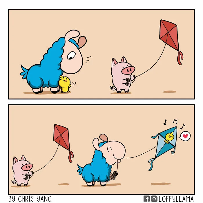 My 30 Wholesome And Positive Comics About A Blue Llama