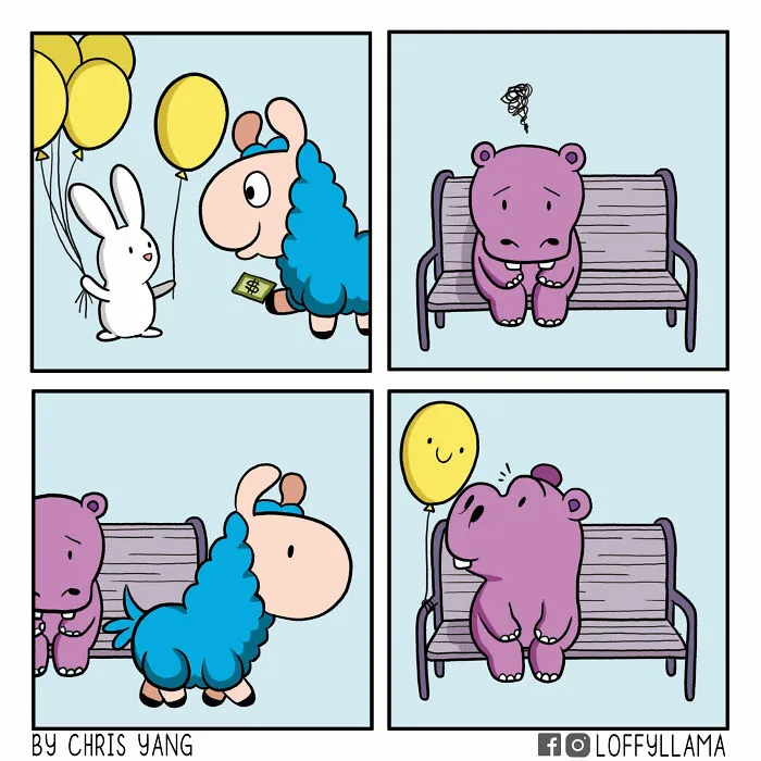 My 30 Wholesome And Positive Comics About A Blue Llama