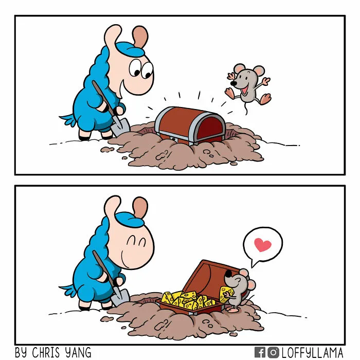 My 30 Wholesome And Positive Comics About A Blue Llama