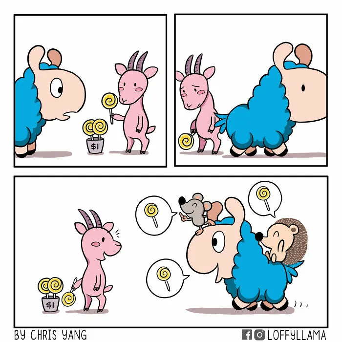 My 30 Wholesome And Positive Comics About A Blue Llama