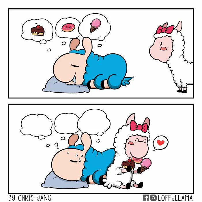 My 30 Wholesome And Positive Comics About A Blue Llama