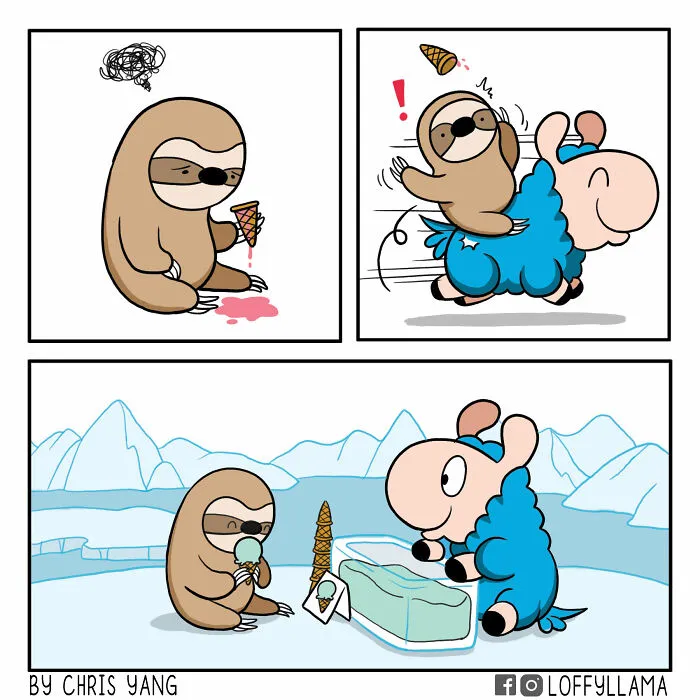 My 30 Wholesome And Positive Comics About A Blue Llama