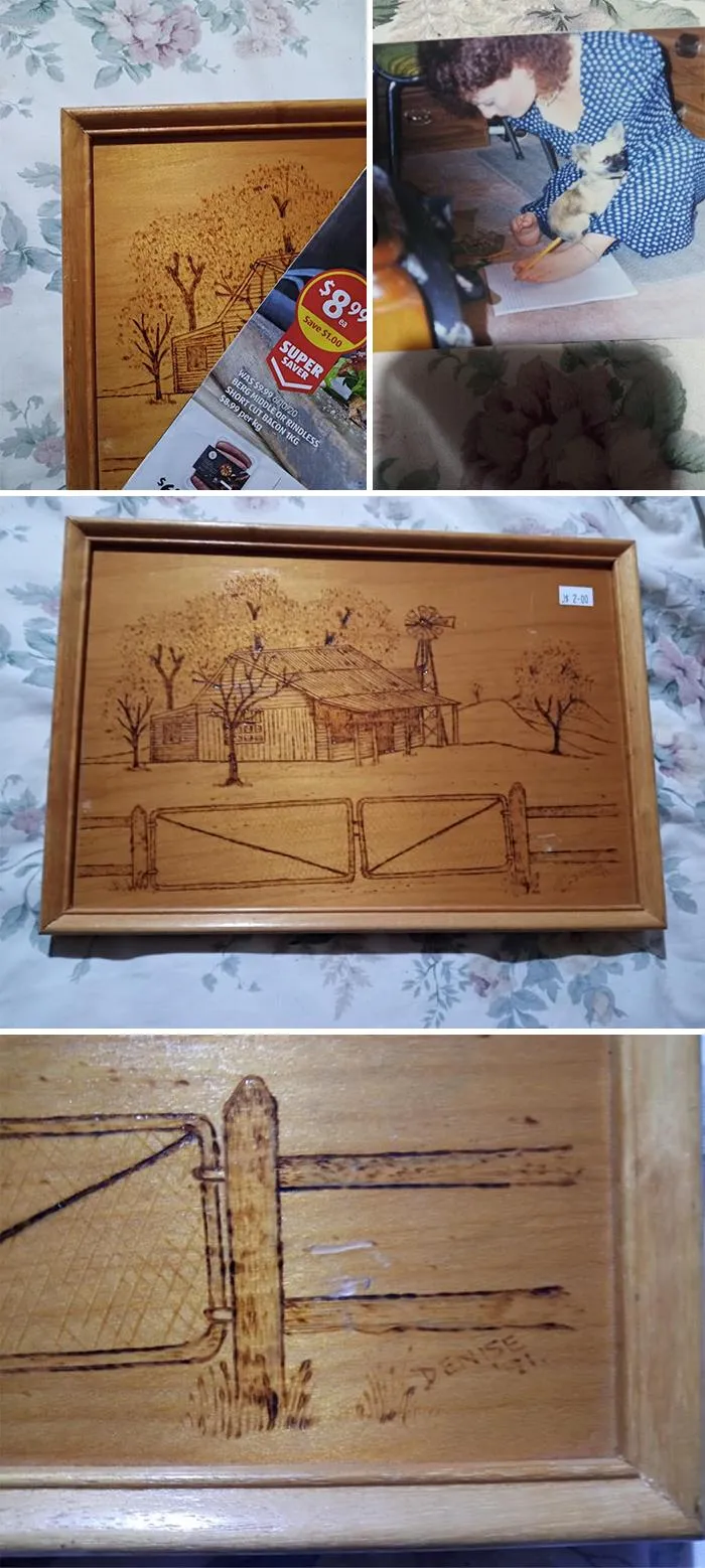 So This Happened Today..  I Work For A Major 2nd Hand Store In Australia, This Morning While Opening Up The Store I Stumbled Across The Corner Of This Woodburning Sticking Out
