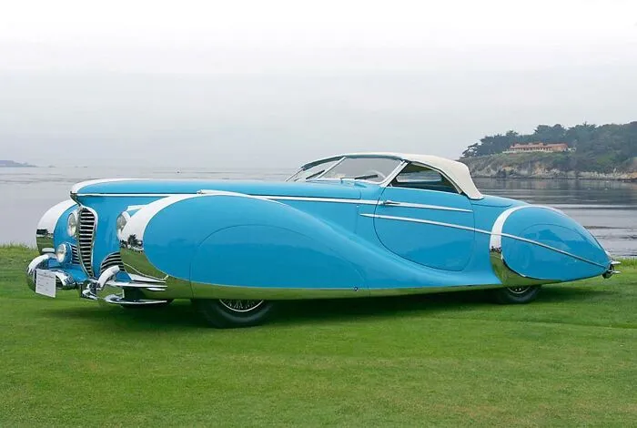 This Car Is A French 'Delahaye 175s Roadster', Introduced At The Paris Motor Show In 1949. Only One Was Ever Made. It Was Recently Sold At Auction For Around Five Million Dollars.