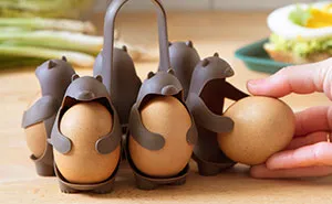 $18 Kitchen Invention 'Eggbears' Makes Boiling And Holding Brown Eggs Easy And Fun