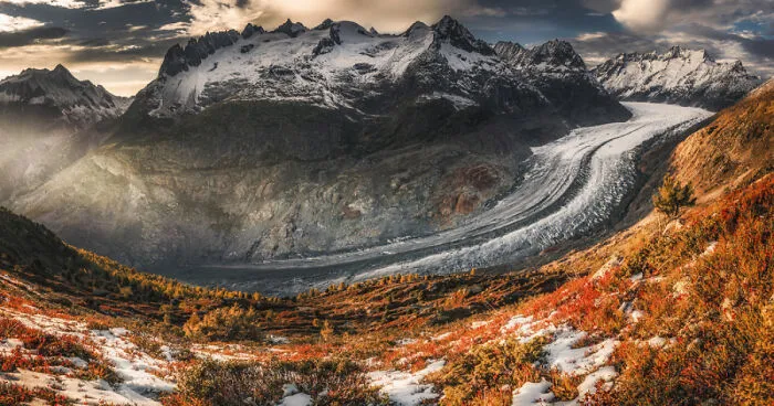 This Autumn I Was Walking Along The Largest Glacier Of The Alps For A Couple Of Days And That Was The Most Beautiful Experience In My Life. Take A Look At The Natural Titan - The Aletsch Glacier.