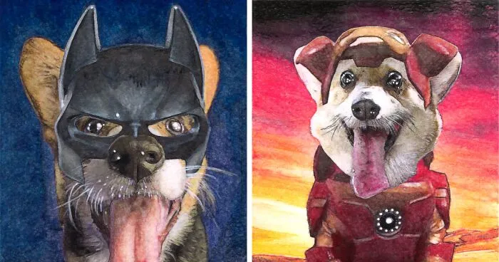 I Make Superhero "Derp" Dog Portraits