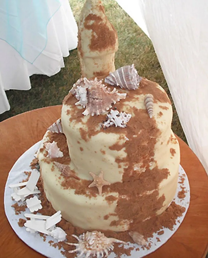 Tarta en la playa