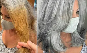 Instead Of Covering Grey Roots, This Hair Colorist Makes Clients Embrace It