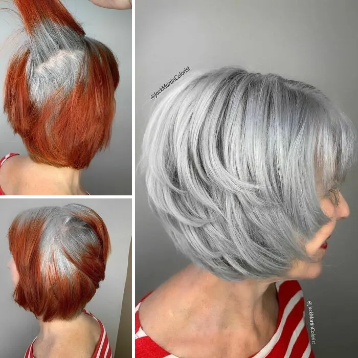 Instead Of Covering Grey Roots, This Hair Colorist Makes Clients Embrace It