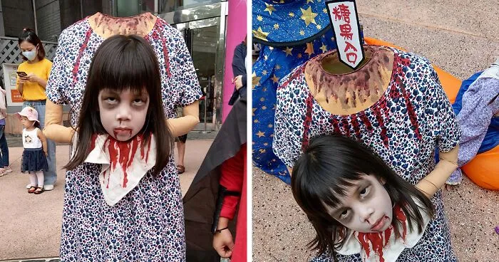 This Little Girl's Headless Halloween Costume Was So Terrifying, It Scared Away Other Kids