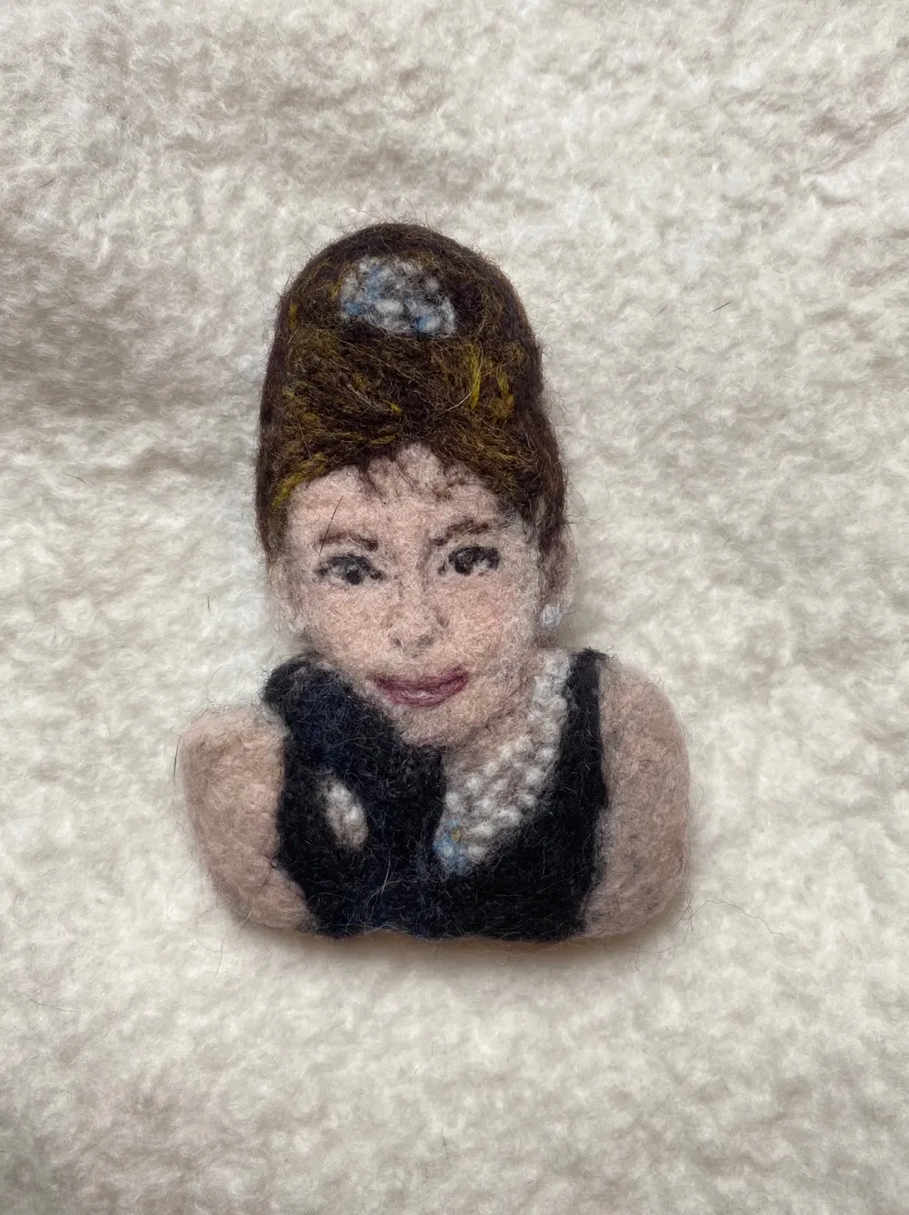 Handfelted Portraits -Audrey Hepburn