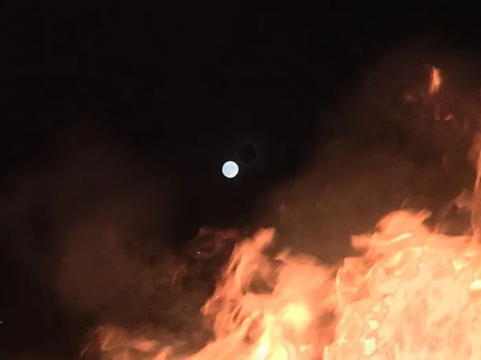 Full Moon And A Fire