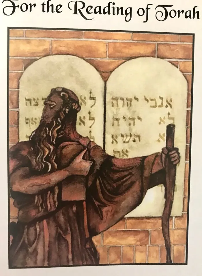 Watercolor Moses In Prayerbook (Why It’s Not Straight) For Local Synagogue-Birmingam, Alabama
