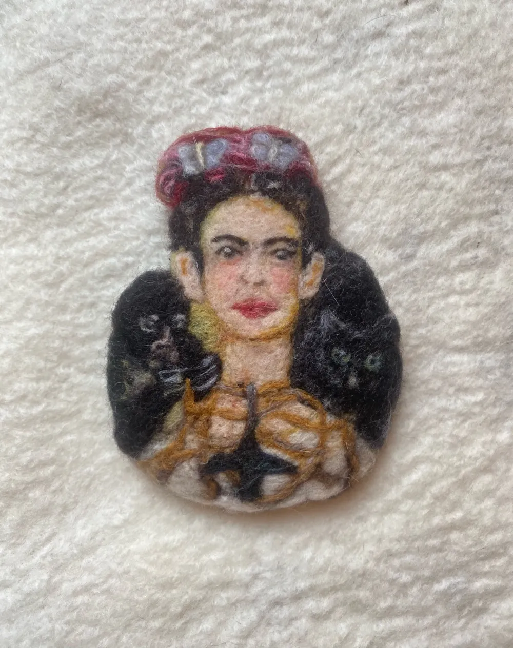 Recreating Art With Wool -Frida Kahlo