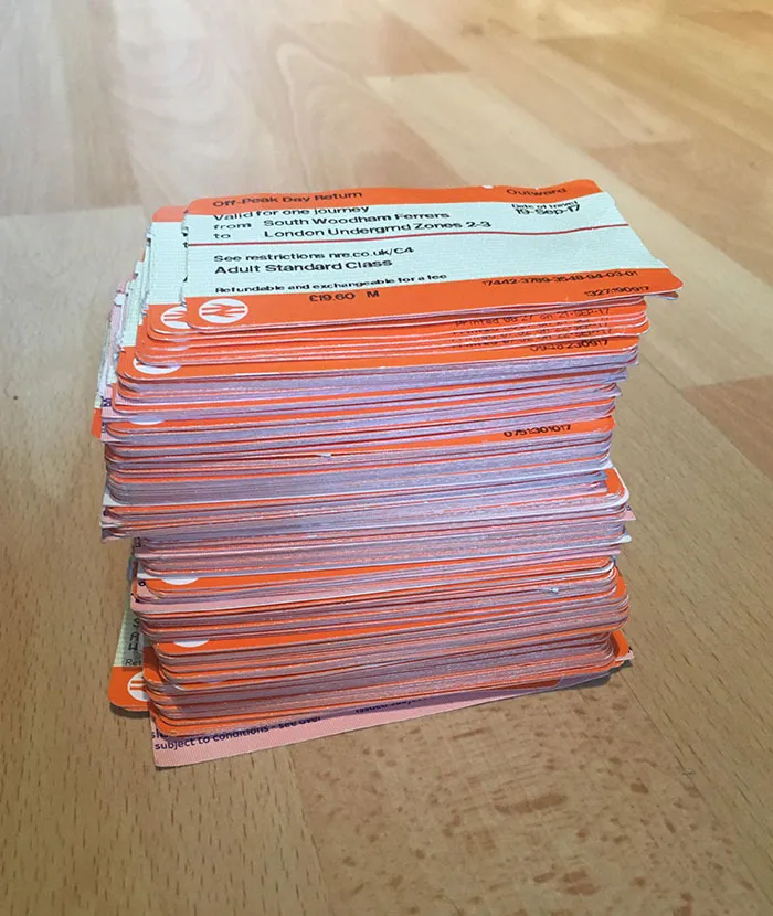 The Amount Of Train Tickets I’ve Collected By Commuting To University For One Year