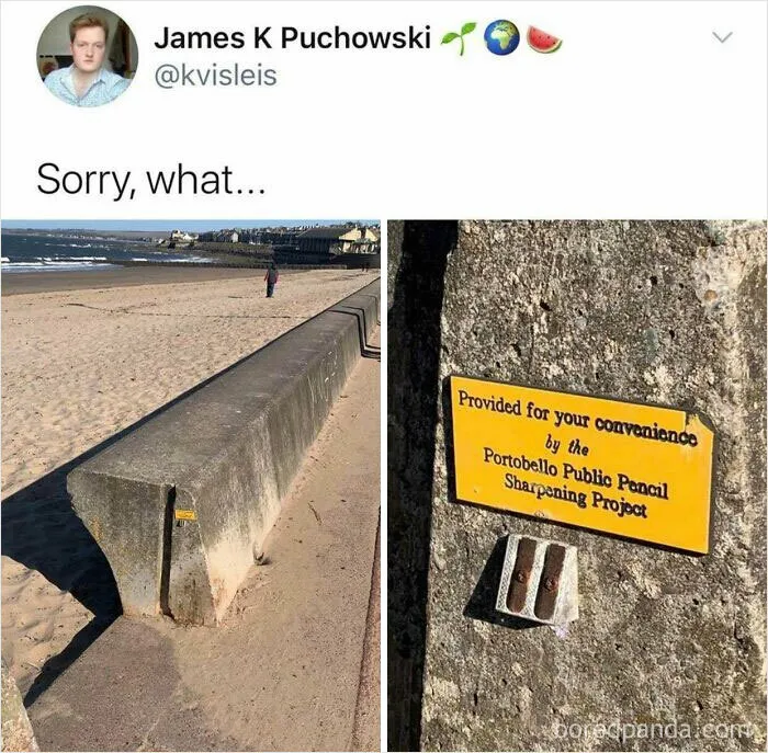 Sacapuntas públicos en la playa