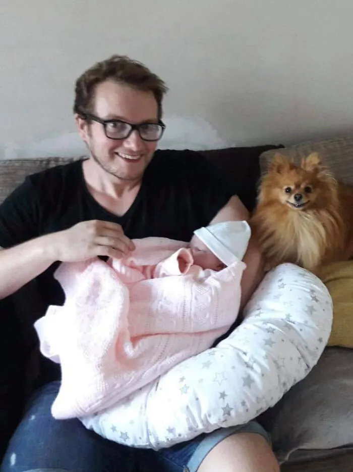 Here Is My Dog Buddy Who Became A Proud Big Brother On The Day His Sister Was Born