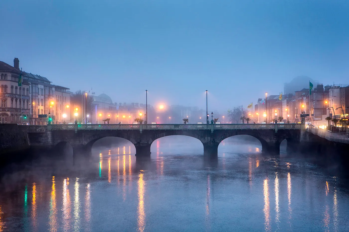 Beautiful Foggy Morning In Dublin City