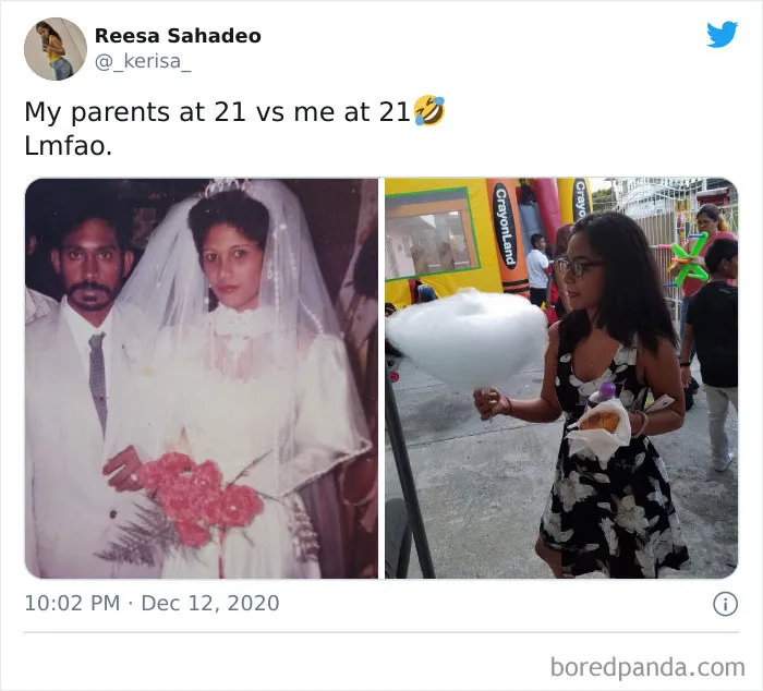 Mis padres a los 21 VS Yo a los 21