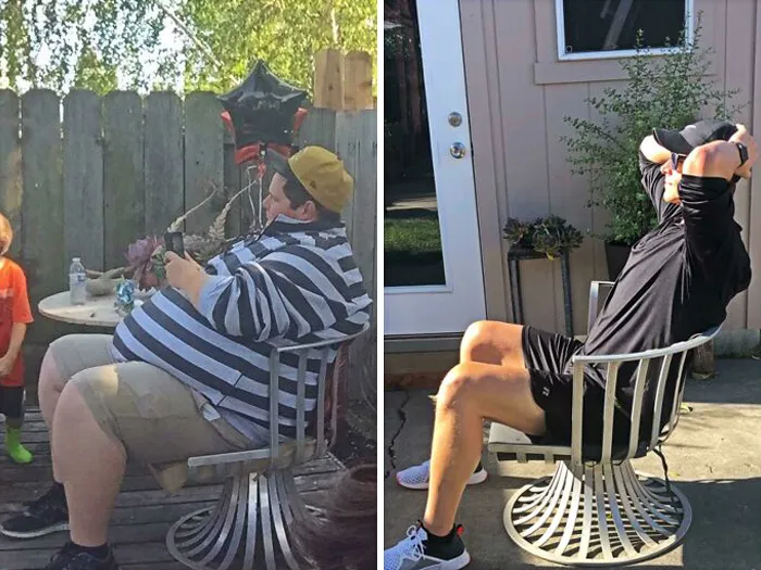 Same Chair. 3 Years Later. Focused On A High Protein/Low Carb Diet With A Foundation Of Calorie Deficiency. Hoping For Skin Surgery Soon. Currently 12.2% Body Fat