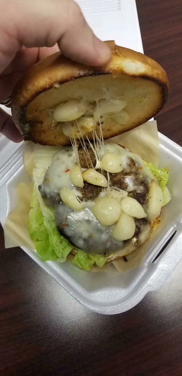 Garlic Burger From A Local Burger Joint. My Burps Could Kill A Walrus Right Now...