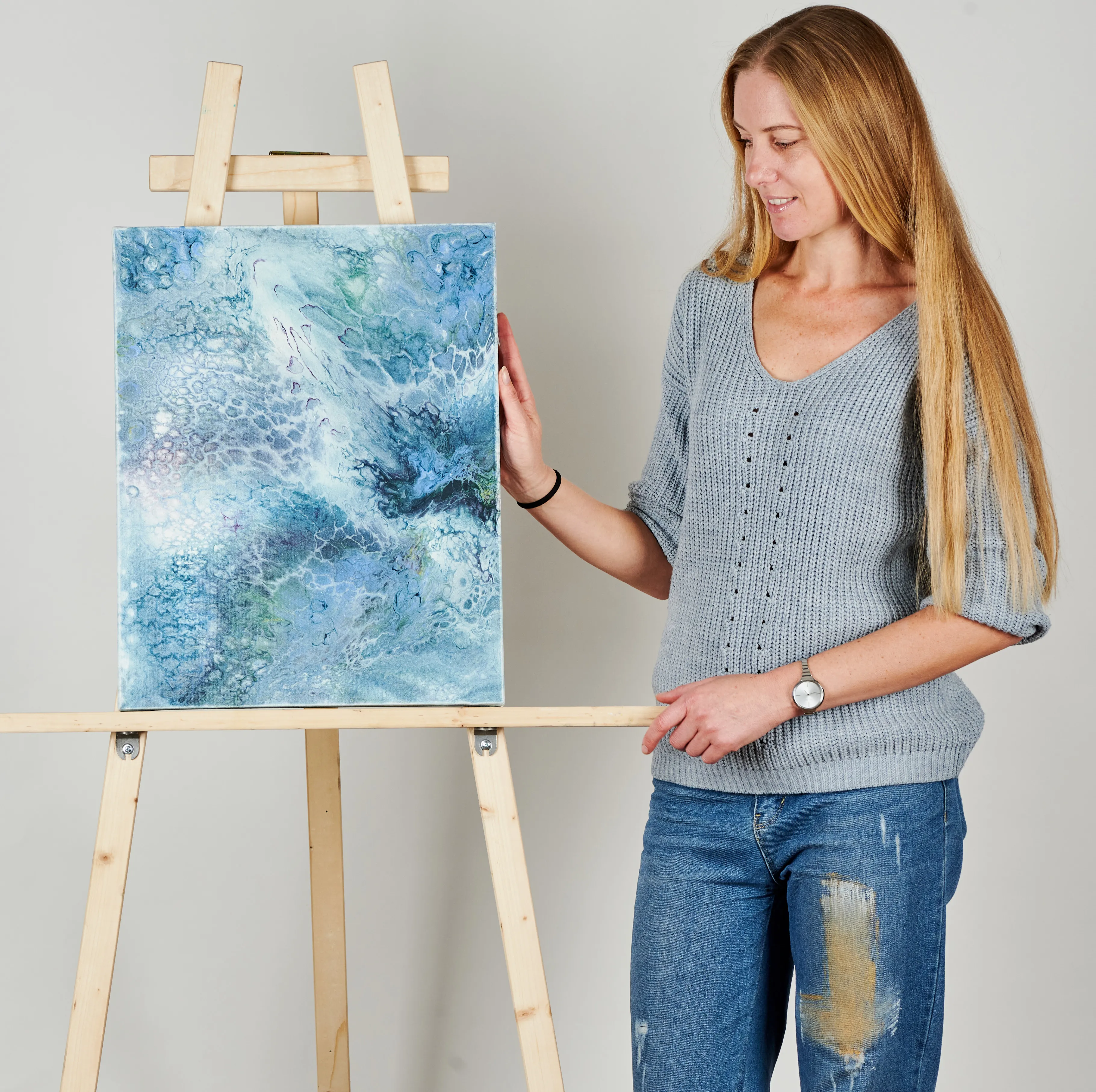 This Is My Favorite Work, Which Was Not Done According To The Rules Of The Liquid Acrylic Technique, Which Is Why I Am Delighted With It, This Abstraction Resembles A Raging Sea.