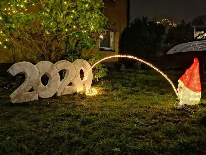 This Little Santa Peeing On 2020 As A Christmas Decoration
