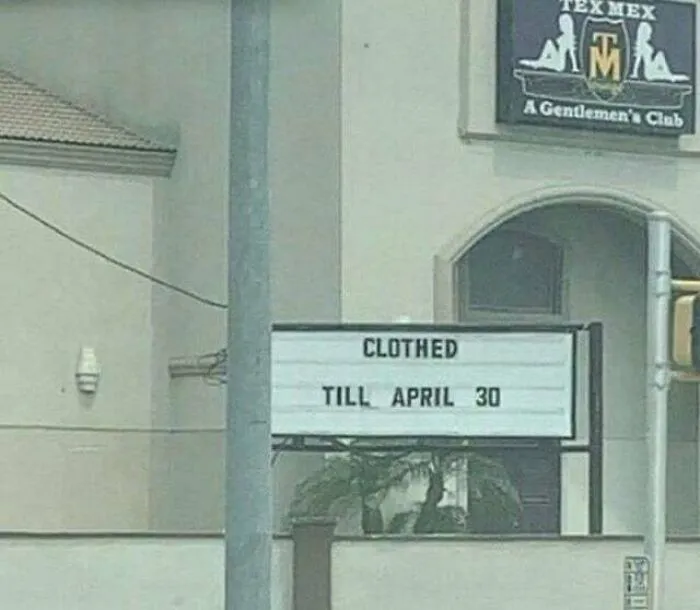 Strip Clubs Quarantined Sign